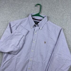 Ralph Lauren Shirt Mens Large Purple OCBD Oxford Button Down Classic Ivy Pony